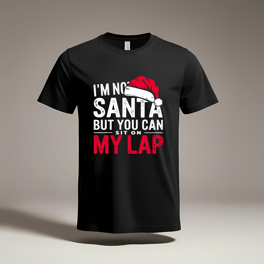 Koszulka i'm not santa but you can sit on my lap czarna