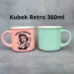 Kubek skończ pierdolić retro 360ml różowy i miętowy