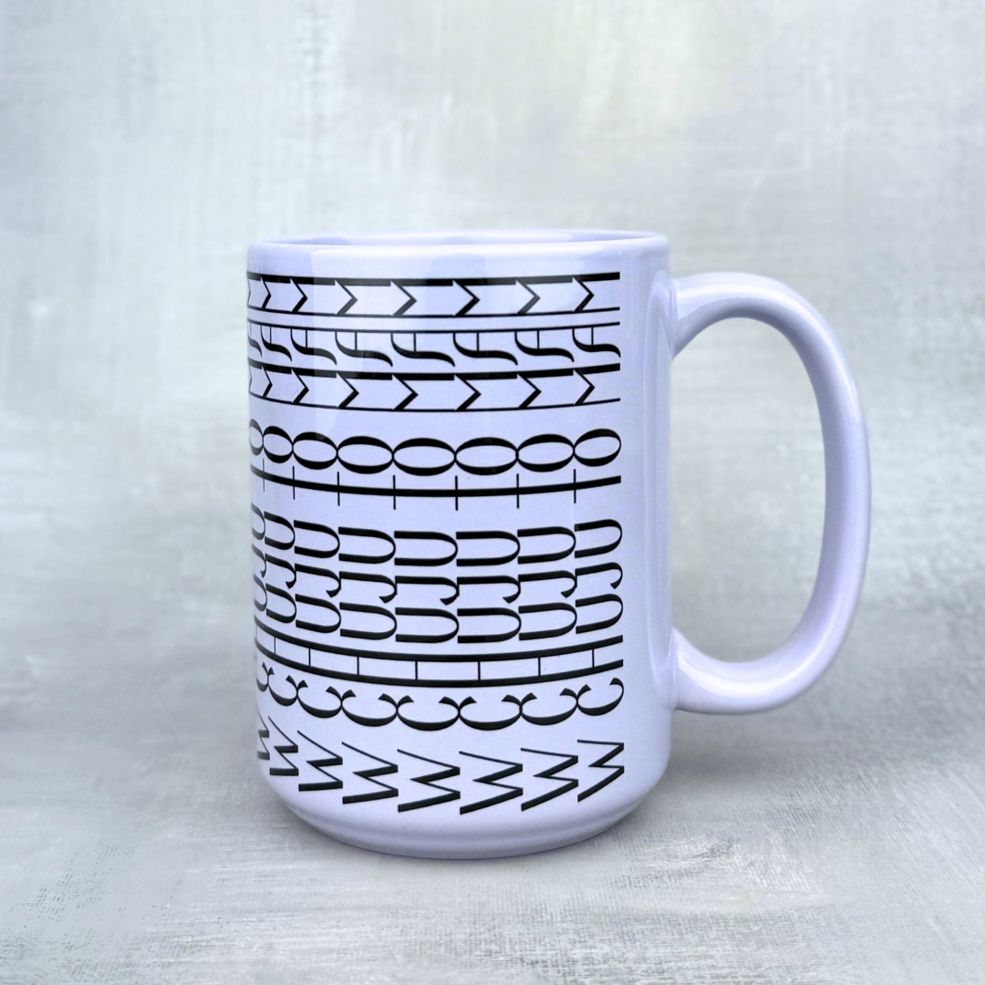 Kubek w chuju to mam pastelowy liliowy szlaczki Kubek w chuju to mam szlaczki pastelowy liliowy