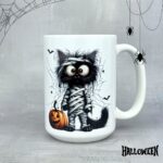 Kubek zaraz mnie chuj strzeli z kotem halloween