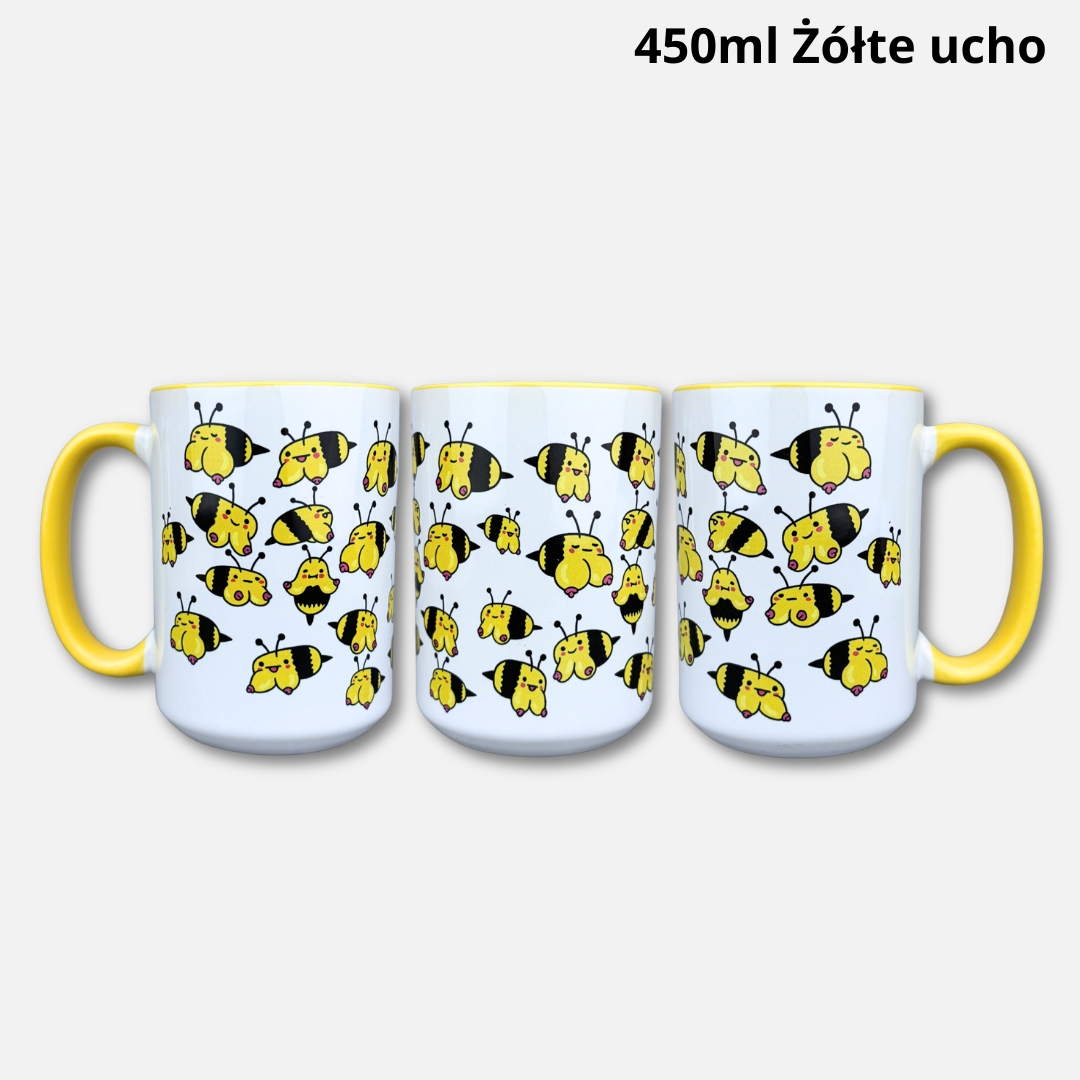 Kubek booBEES 450ml żółte ucho