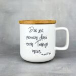 Kubek dziś jest pierwszy dzień reszty twojego życia z bambusowym wieczkiem-podkładką