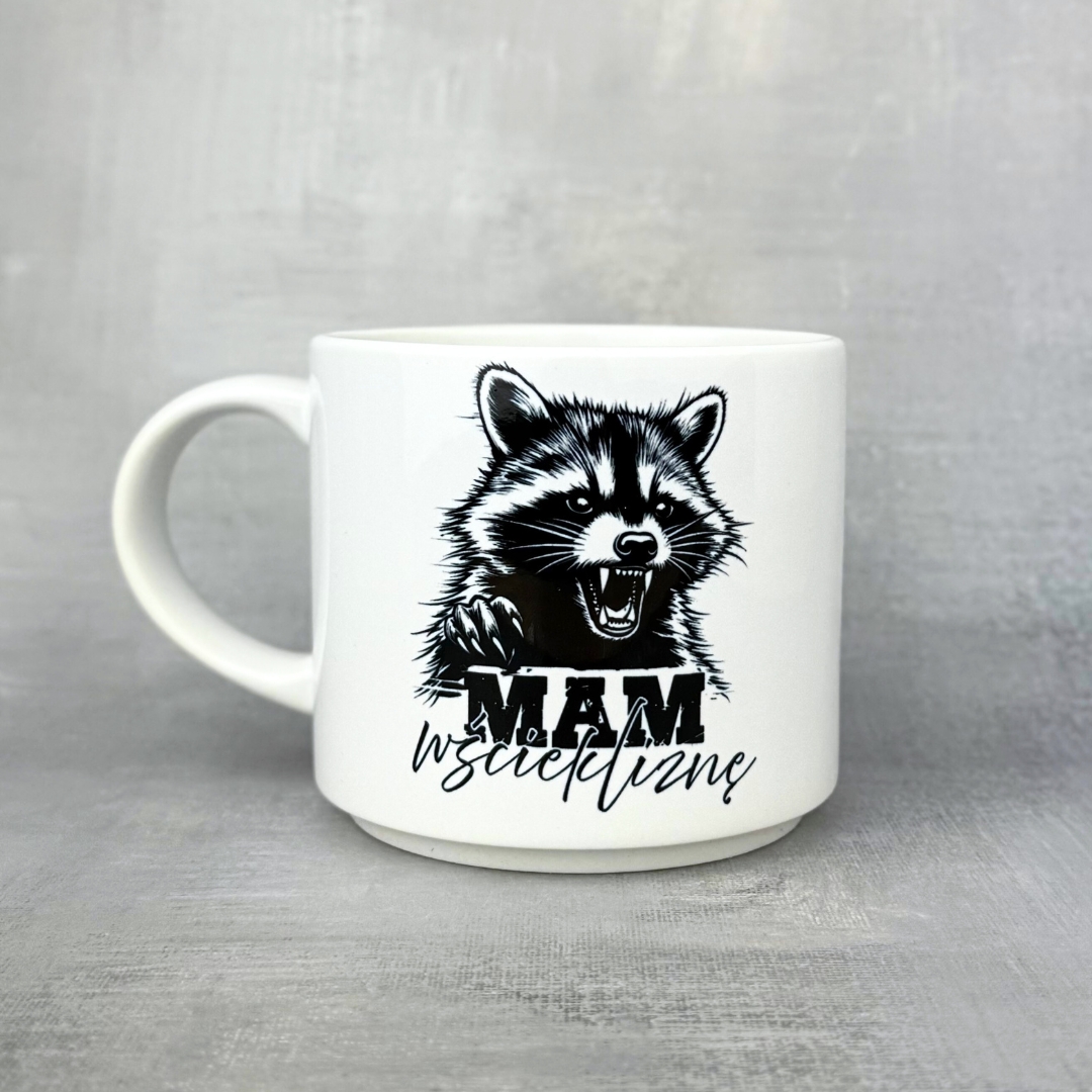 Kubek mam wściekliznę 450ml szerokie ucho biały