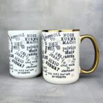 Kubek moje afirmacje czarne napisy dla niego