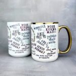 Kubek moje afirmacje kolorowe napisy złoty kubek