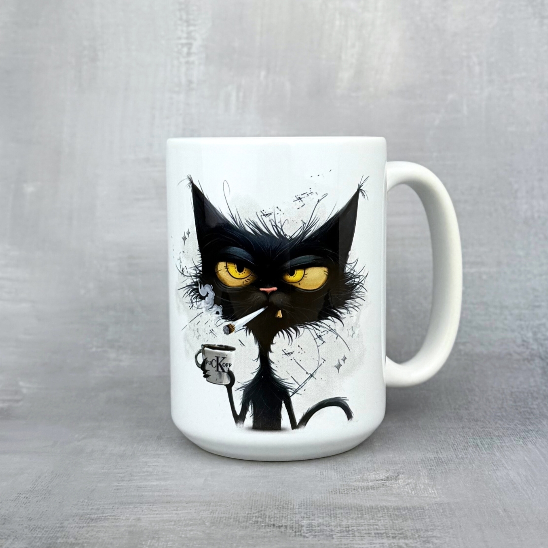 Kubek nie sraj żarem nowość z kotem