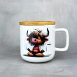 Kubek przestań zapierdalać z bambusowym wieczkiem-podkładką