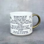 Kubek urodzinowy Agnieszka ty wulkanie złoty szerokie ucho personalizowany