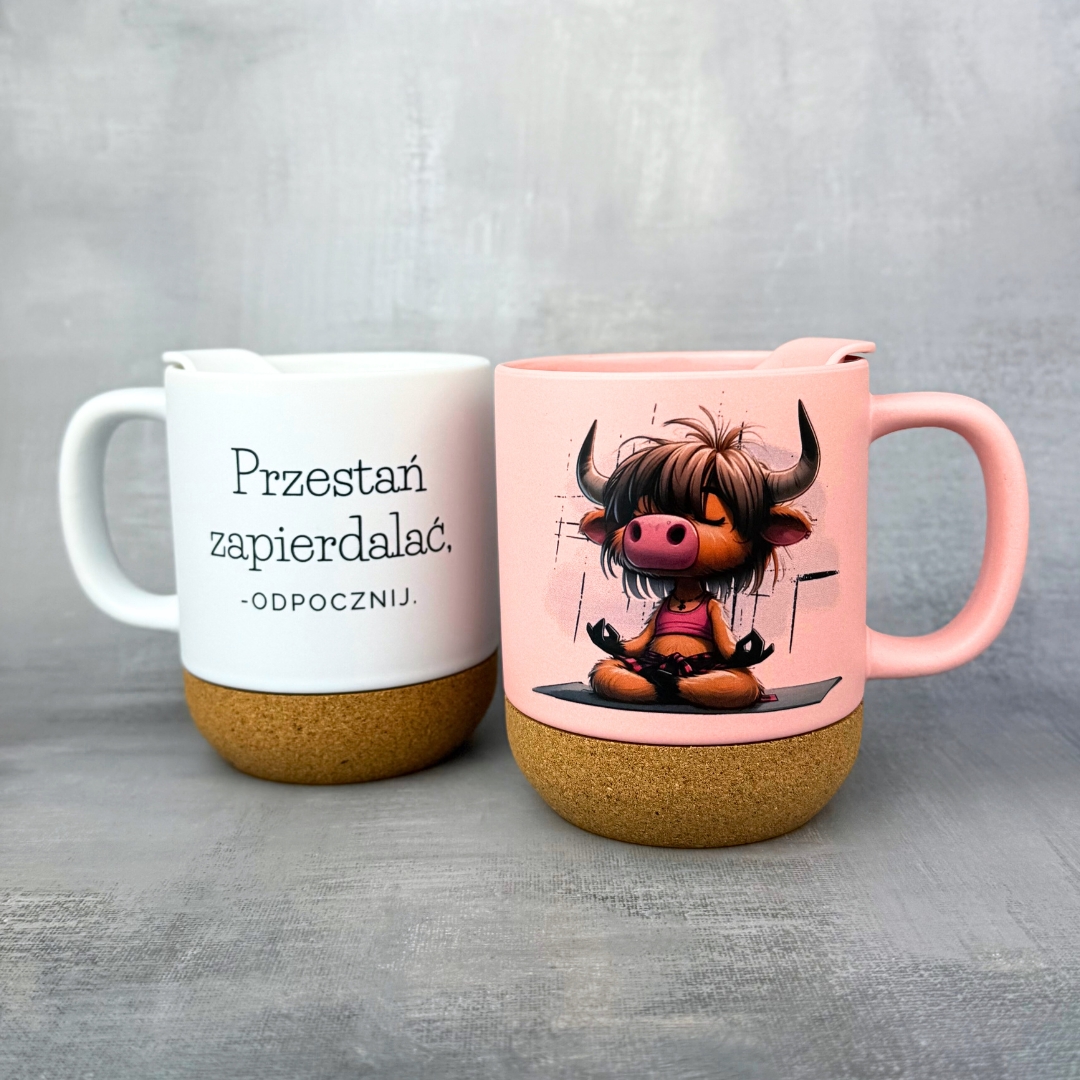 Kubek z przykrywką przestań zapierdalać odpocznij limitowany dwa kolory