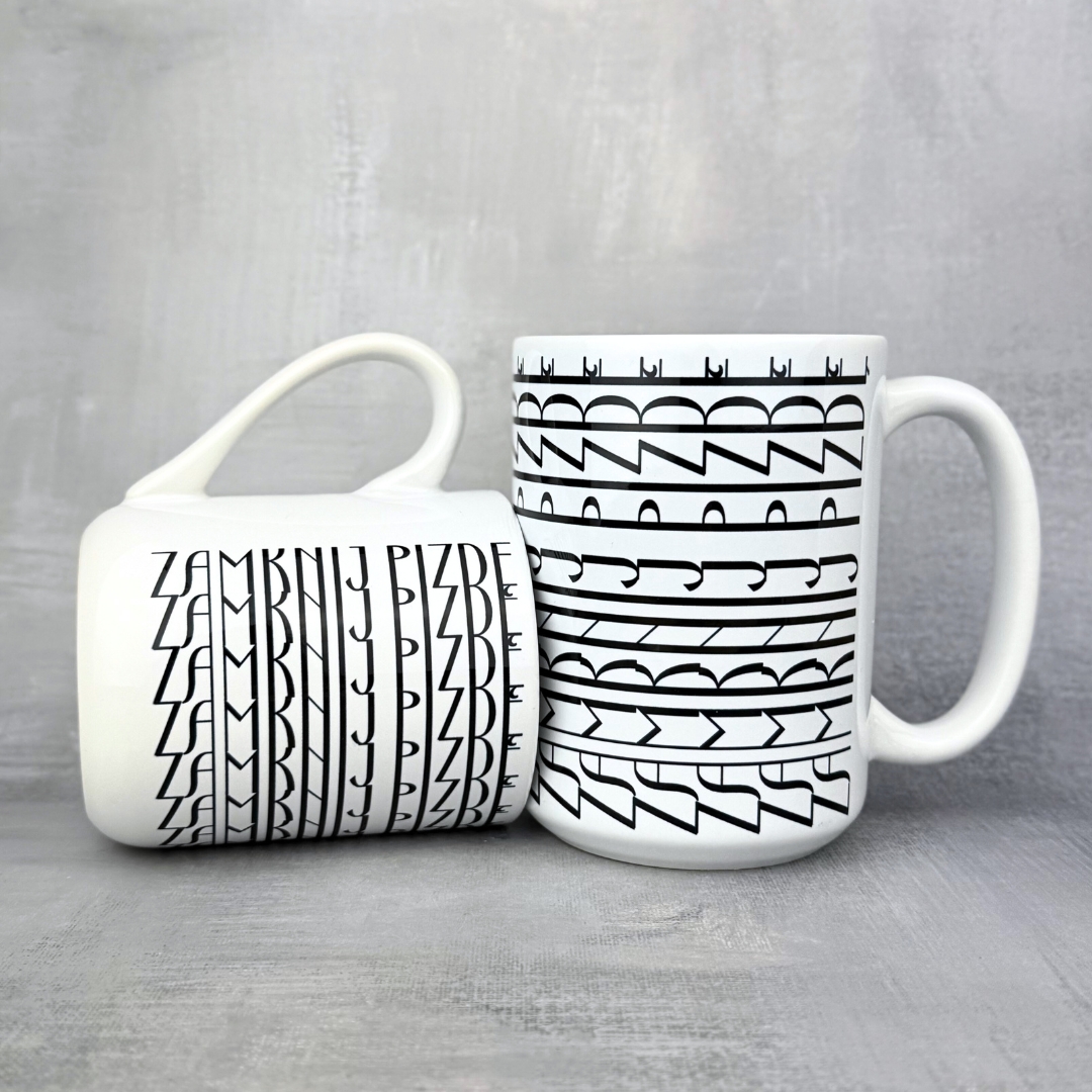 Kubek zamknij pizdę (szlaczki)