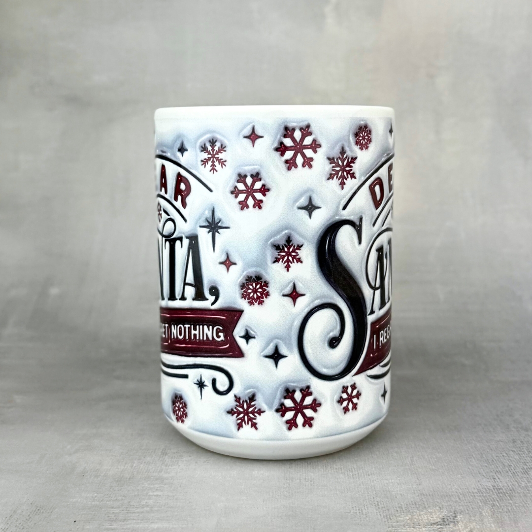 Kubek dear santa i regret nothing biały