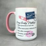 Kubek drogi święty mikołaju, byłam grzeczna różowe ucho kubek dla niej