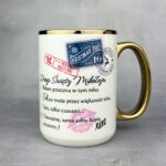 Kubek drogi święty mikołaju, byłam grzeczna złote ucho kubek dla niej