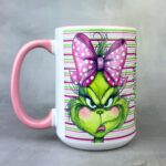 Kubek grinchy dla niej różowe ucho
