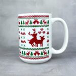 Kubek świąteczny jelenie szlaczki humping deer