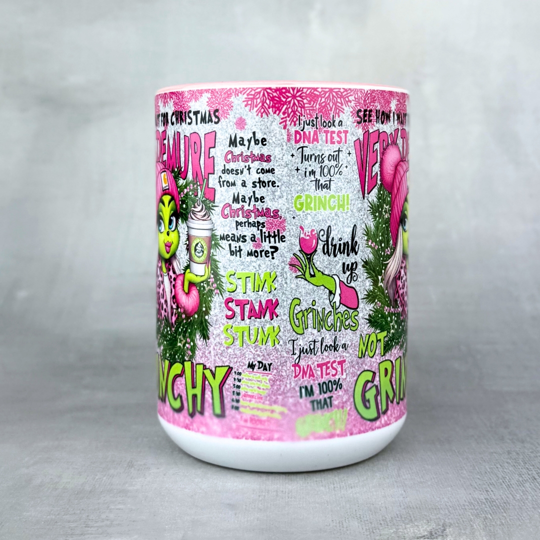 Kubek very demure - grinchy różowy