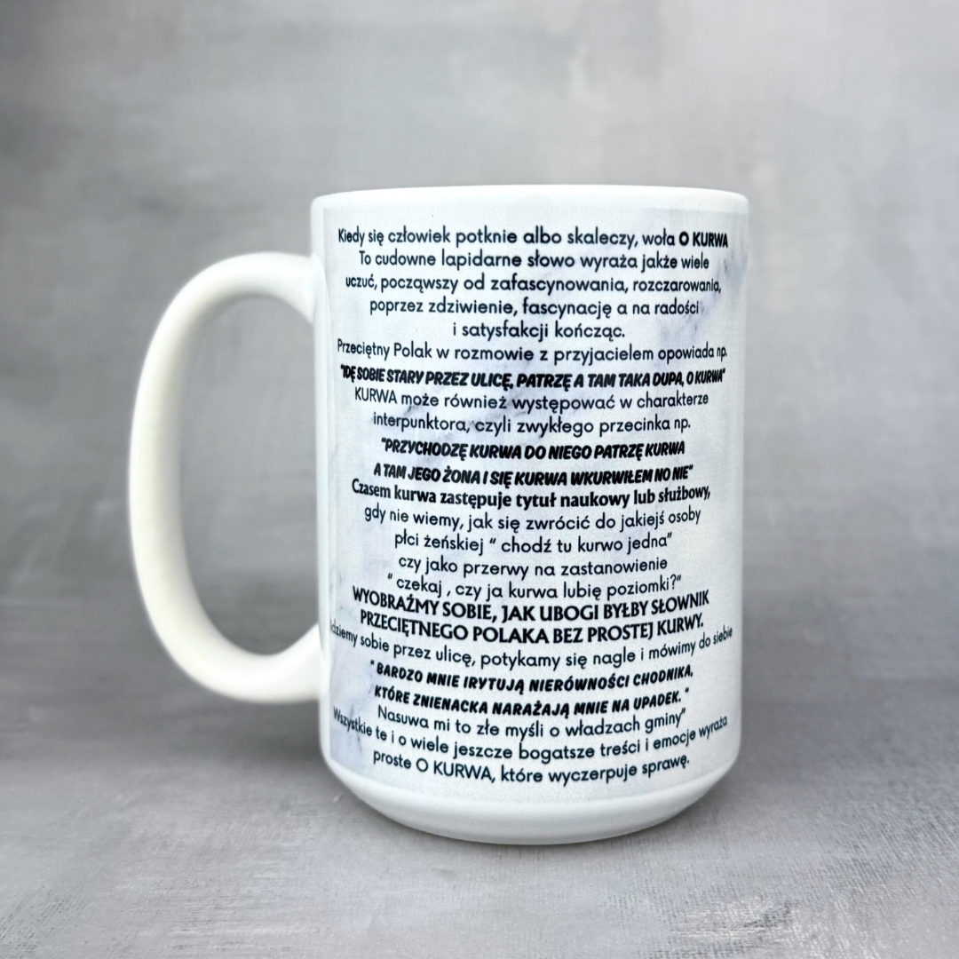 Kubek wykład o słowie kurwa