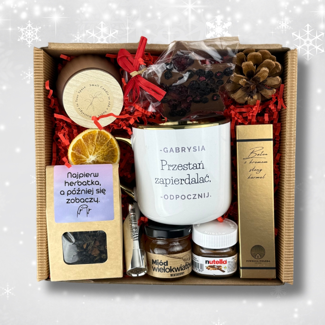 Zestaw prezentowy przestań zapierdalać z personalizowanym kubkiem