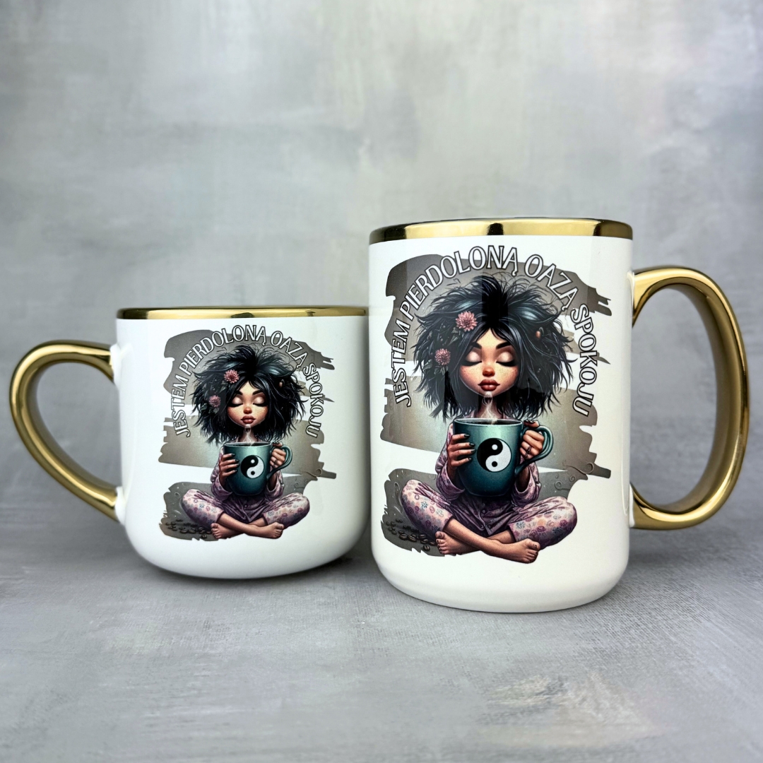 Kubek jestem pierdoloną oazą spokoju dla niej v2 elegant