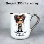 Kubek nie wkurwiajmy się zawzajem Mała złośnica elegant 330ml srebrny