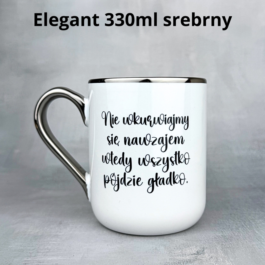 Kubek nie wkurwiajmy się zawzajem Kubek nie wkurwiajmy się zawzajem Mała złośnica elegant srebrny