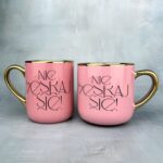 Kubek nie zesraj się (szyfr) elegant różowy