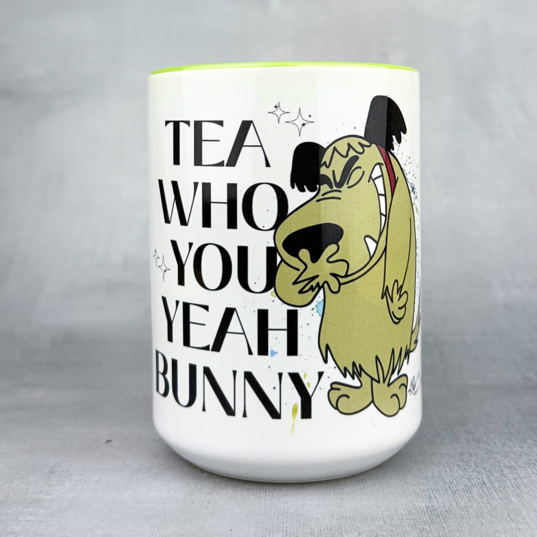 Kubek tea who you jeah bunny limonkowy środek i ucho