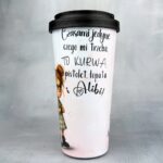 Kubek termiczny czasami mam ochotę x alibi (mała złośnica) 600ml różowe tło