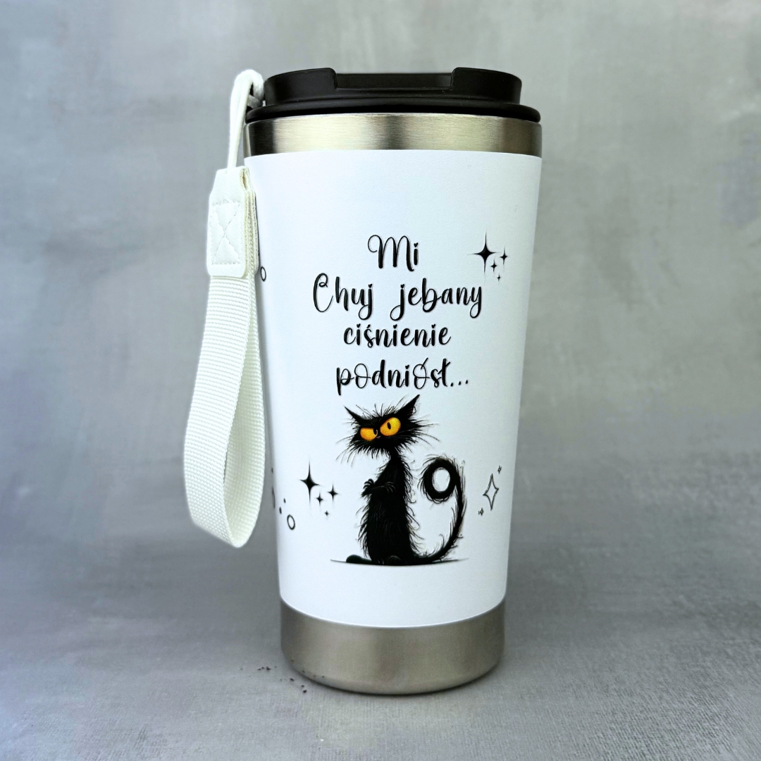 Kubek termiczny mi chuj jebany ciśnienie podniósł UV 3D z kotem