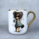 Kubek co się gapisz, gwiazdy nie widziałeś (mała złośnica) 330ml złoty elegant