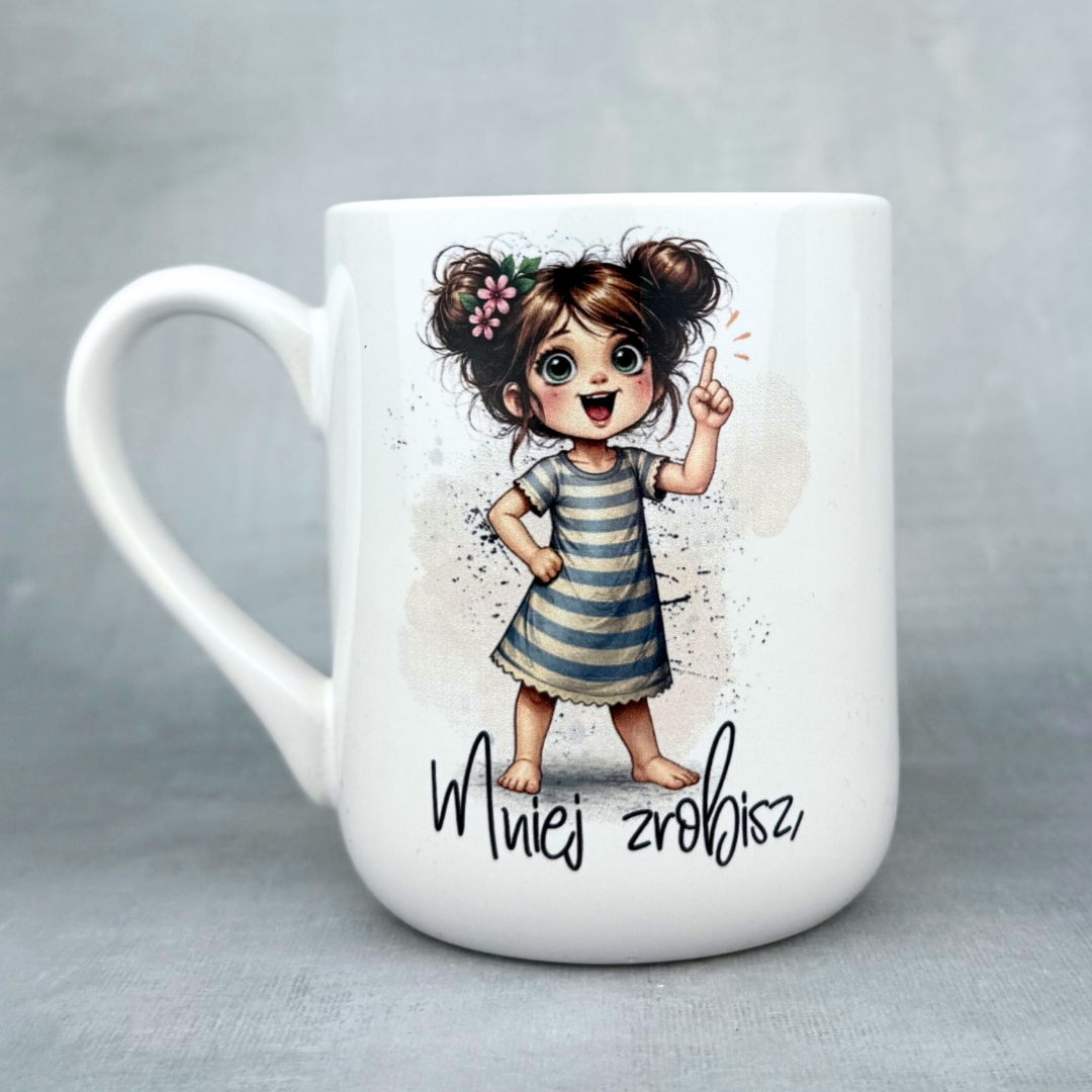 Kubek mniej zrobisz mniej spierdolisz (Mała Złośnica) nowość Kubek mniej zrobisz mniej spierdolisz (Mała Złośnica) 330biały