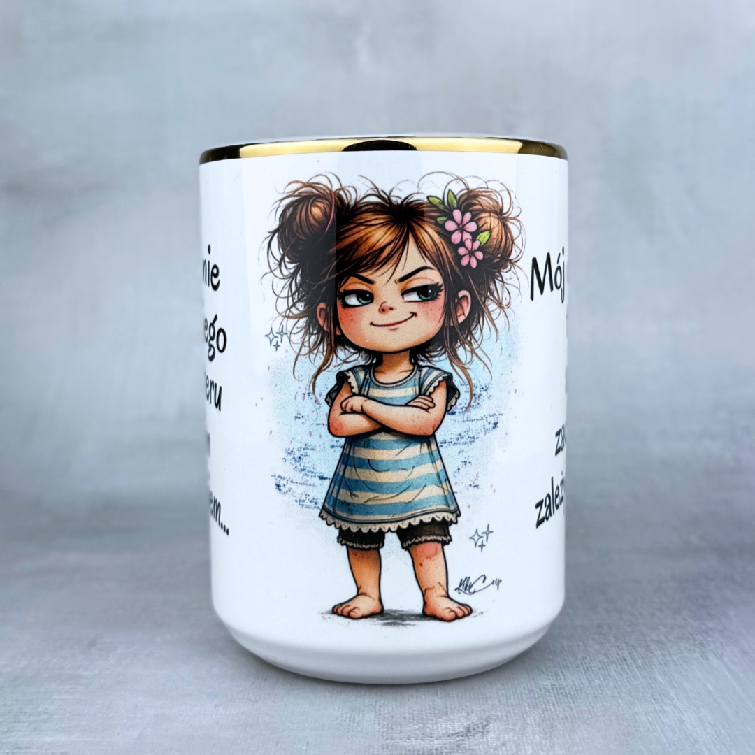 Kubek nigdy nie myl mojego charakteru (Mała Złośnica) złoty