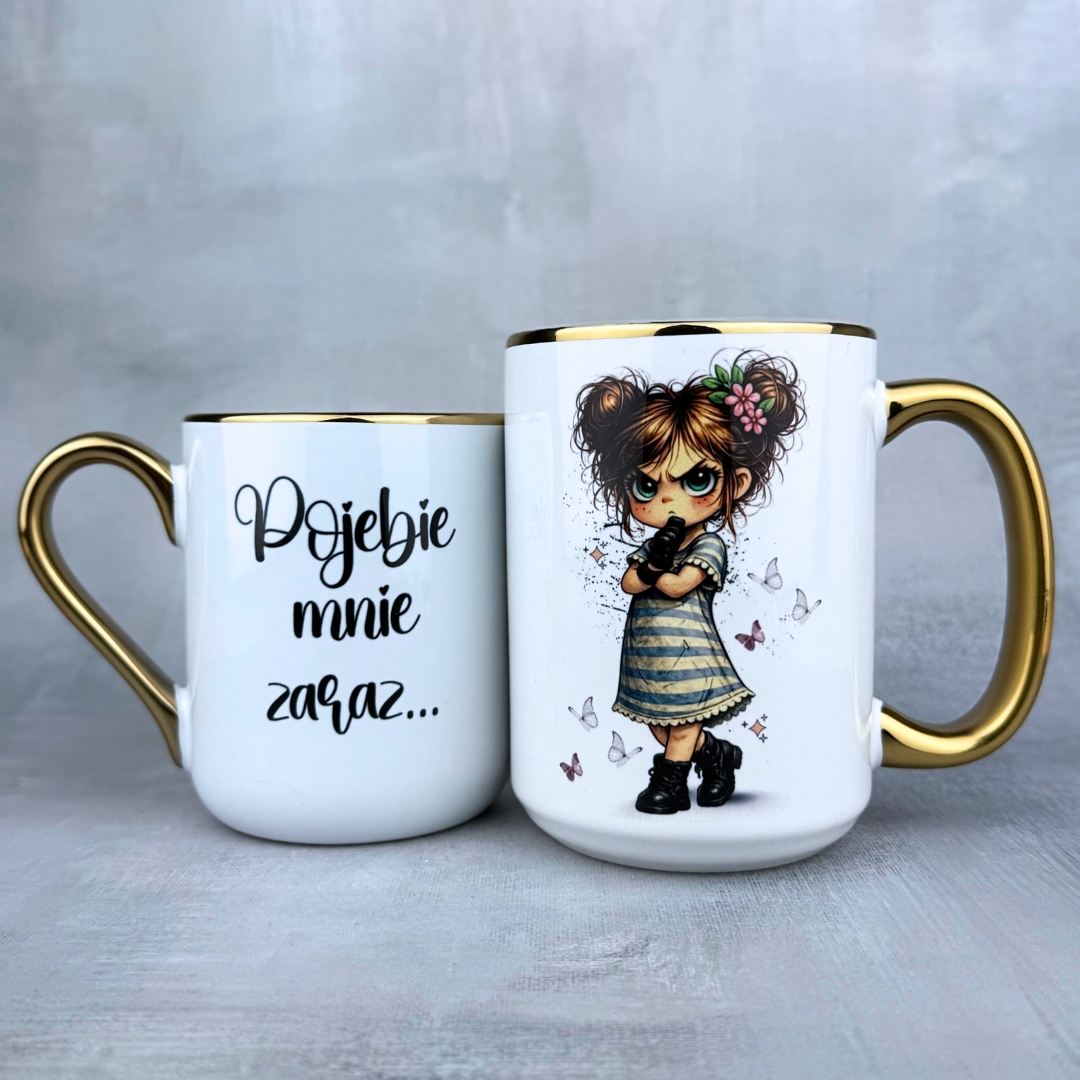 Kubek pojebie mnie zaraz (Mała Złośnica) złoty