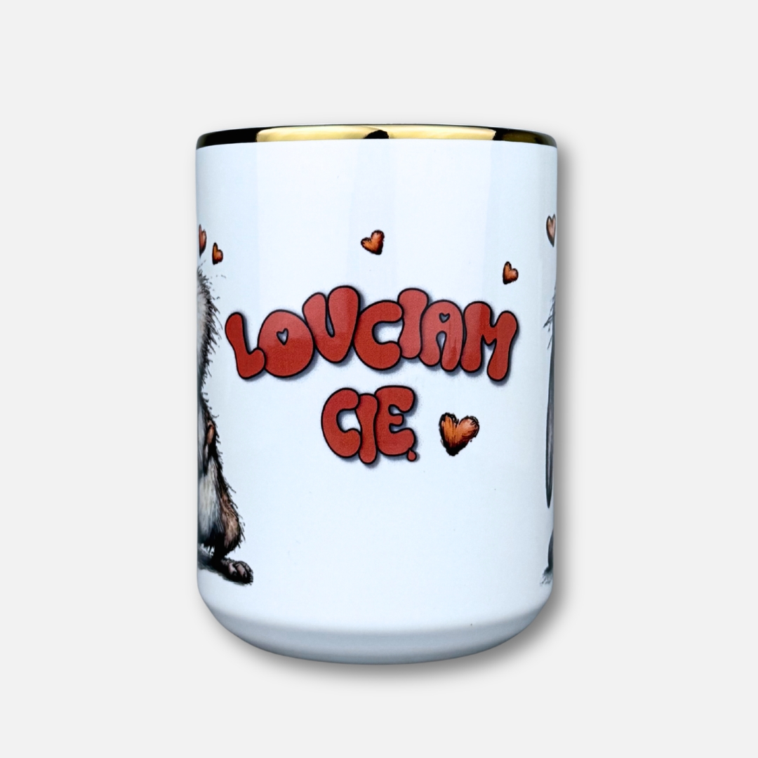 Kubek lovciam cię złoty 450ml Kubek lovciam cię