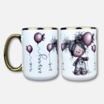 Kubek nie zesraj się (baloniki) klasyczny biały 450ml złote ucho