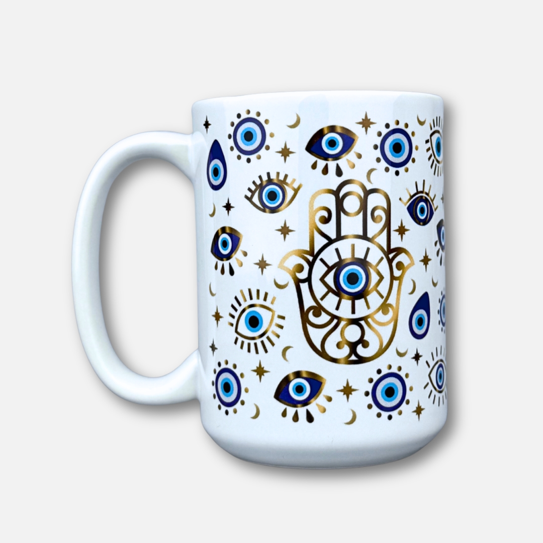 Kubek oko proroka złoty 450ml Kubek oko proroka klasyczny biały