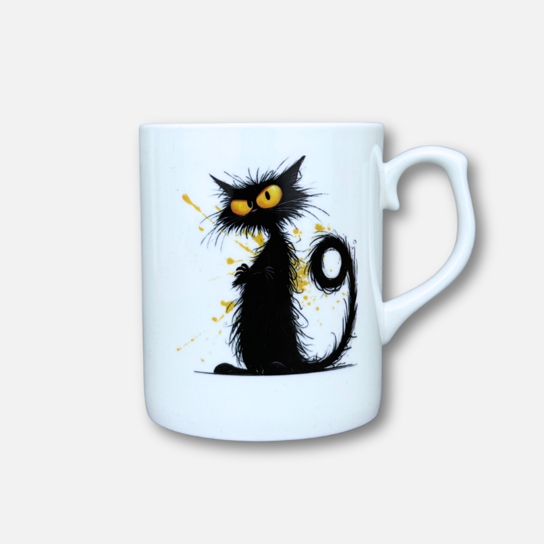 Kubek porcelanowy o chuj ci chodzi z kotem