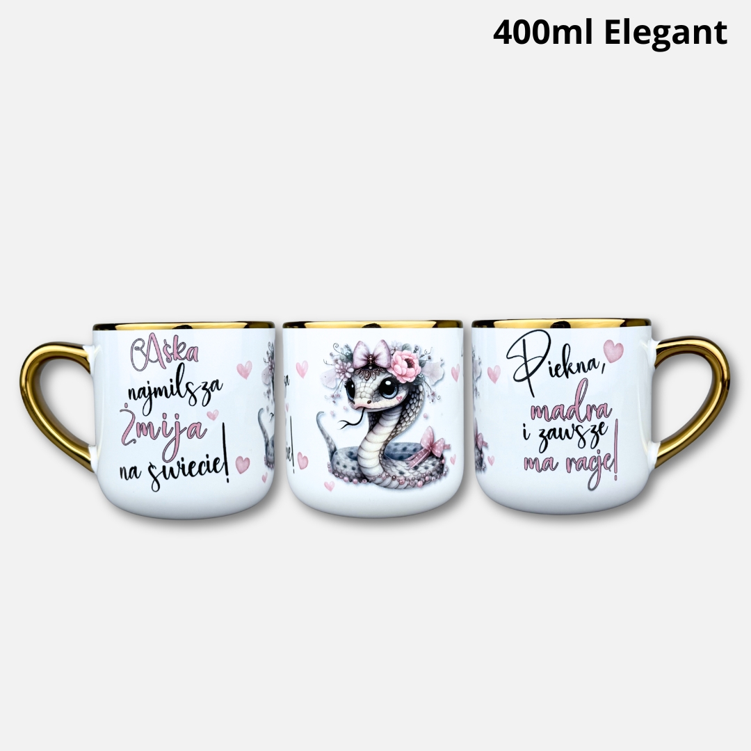 Kubek Agnieszka najmilsza żmija na świecie (personalizowany) 400ml elegant