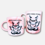 Kubek Jestem oazą spokoju marmurkowy różowy