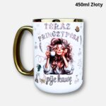 Kubek Princzypesa pije kawę 450ml złoty nowość