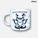 Kubek Jestem oazą spokoju marmurkowy szary 350