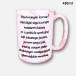 Kubek Jestem oazą spokoju marmurkowy różowy 450 rev