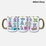 Kubek karteczki 450ml złoty