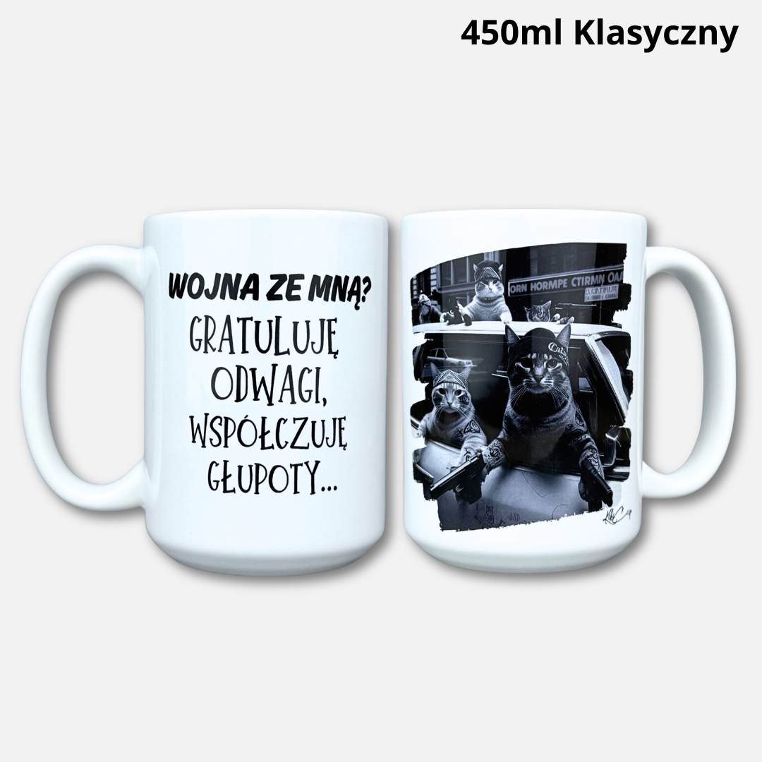 Kubek Wojna ze mną (2Cat) 450ml klasyczny