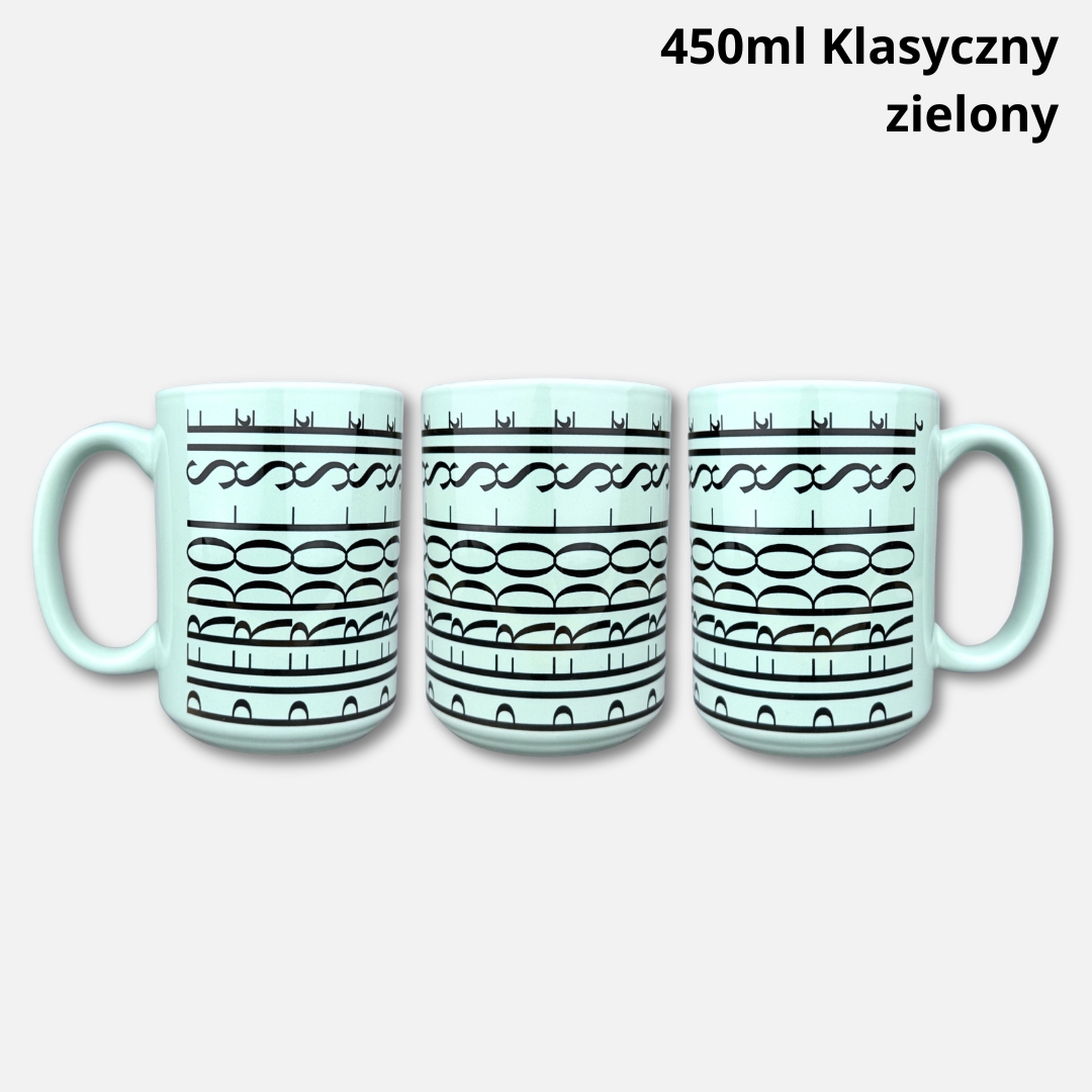 Kubek pierdol się (szlaczki) 450ml klasyczny zielony