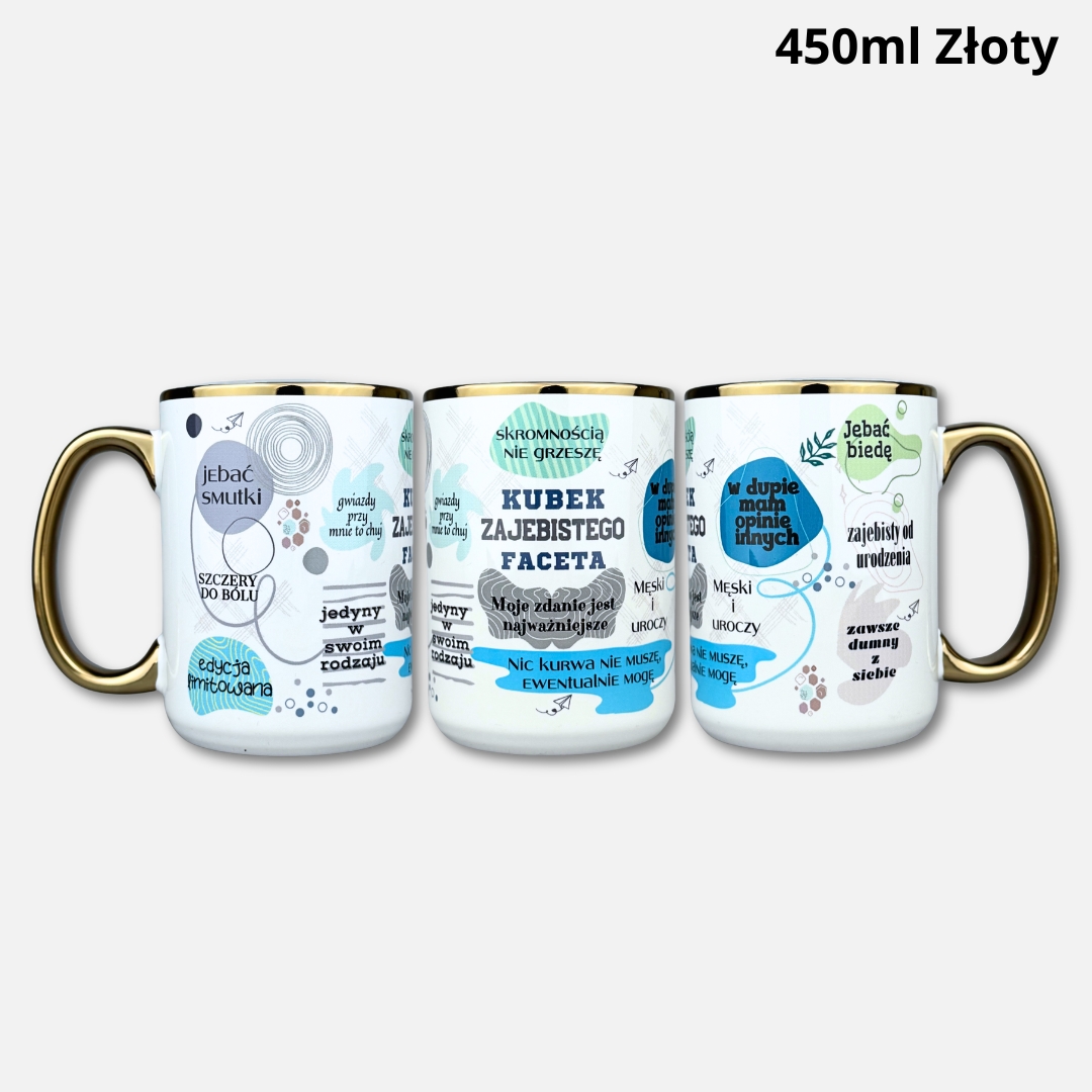 Kubek zajebistego faceta 2026 450ml złoty