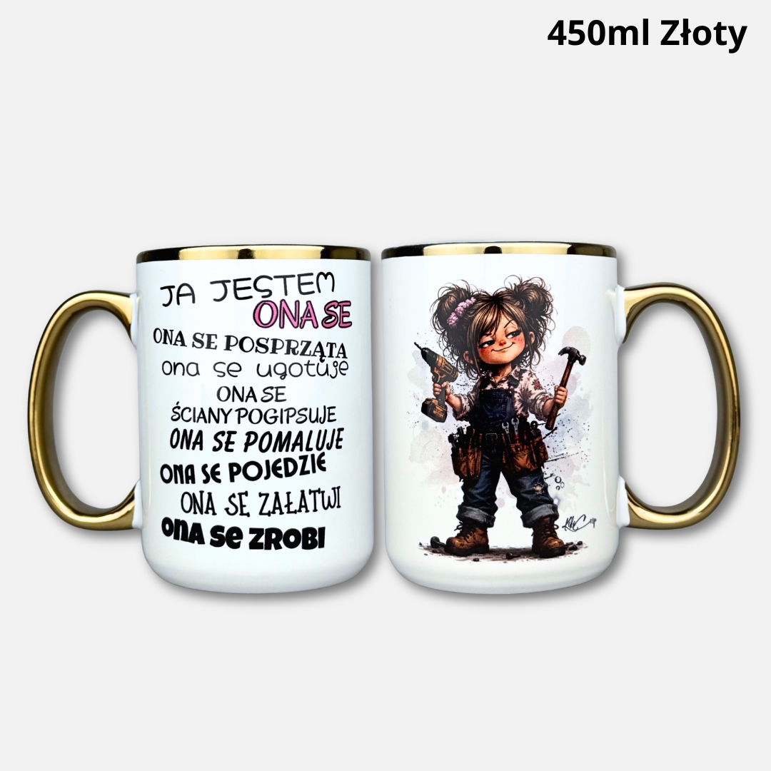 Kubek Ona se (Majster) Kubek Ona se (Majster) 450ml złoty