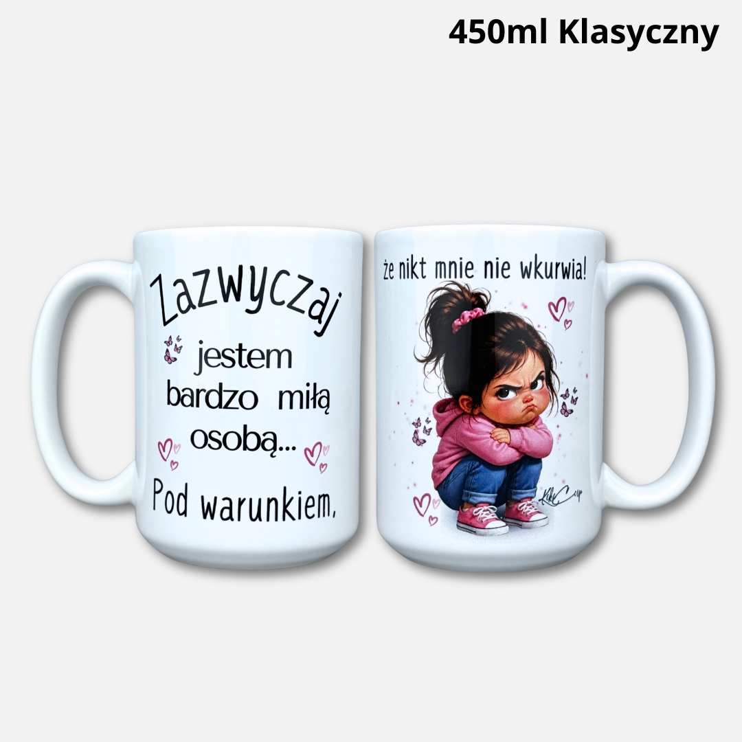 Kubek Zazwyczaj... Jestem bardzo miłą osobą (Mała Złośnica) 450ml klasyczny
