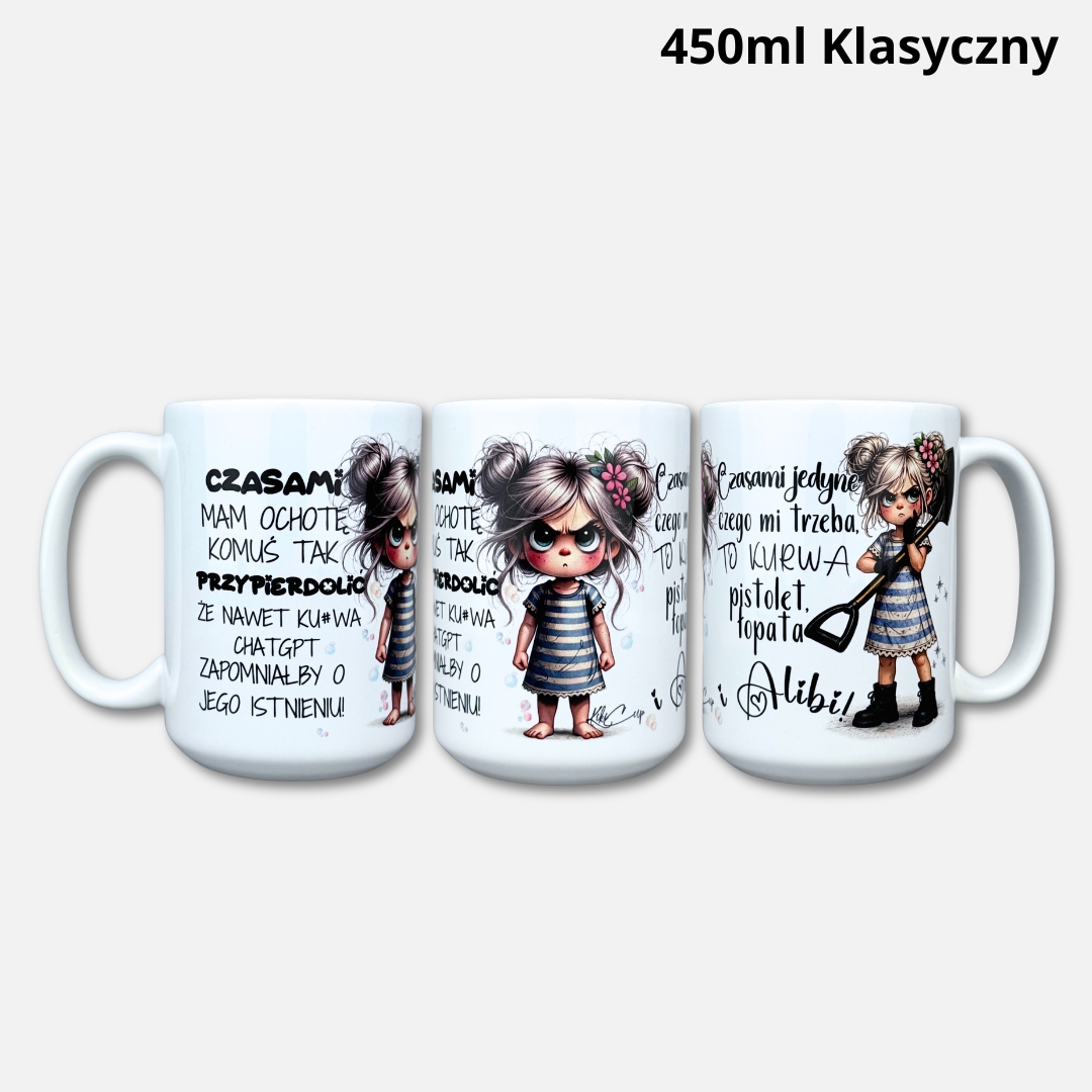 Kubek chat gpt x alibi (Mała Blondi) 450ml klasyczny