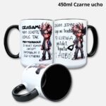 Kubek chat gpt x alibi (Mały Złośnik) 450ml czarne ucho